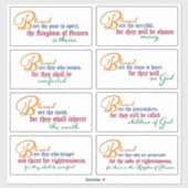 Acht Beatitudes—Matthew 5:1-12 Aufkleber (Blatt)