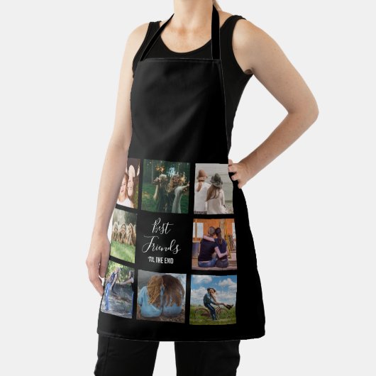 Acht beste Freunde Foto Collage Black Schürze (InSitu)