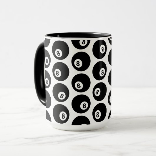 Acht Billard-Billard-Muster CUSTOM-FARBE Tasse (Vorderseite Links)