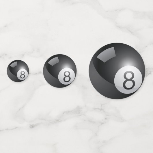 Acht Billiard Party Table Confetti Konfetti (Vorderseiten)