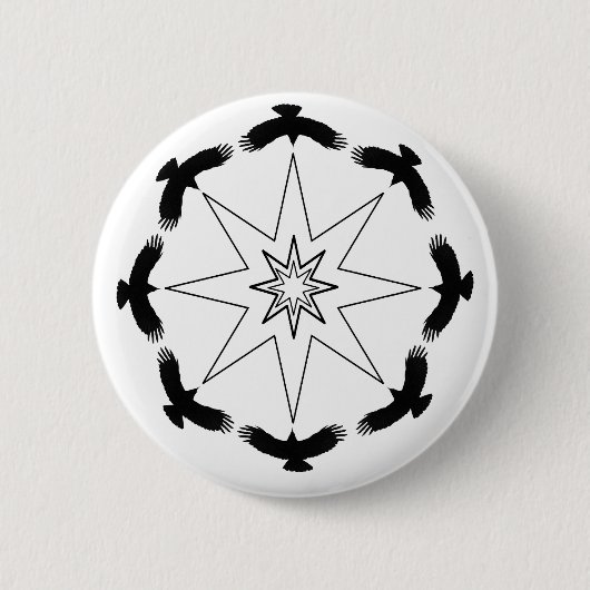 Acht Crow Star Button (Vorderseite)