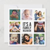 Acht Family Wiedersehen Foto Collage White Einladung (Vorderseite)