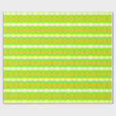 Acht farbige, grün und gelb gezeichnete Flachmuste Geschenkpapier (Flach)