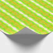 Acht farbige, grün und gelb gezeichnete Flachmuste Geschenkpapier (Ecke)