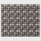 Acht Foto Collage Happy Birthday Wrapping Paper Geschenkpapier (Flach)