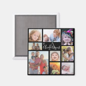 Acht Foto der Monogram-Familie individuell Magnet (Vorderseite/Rückseite)