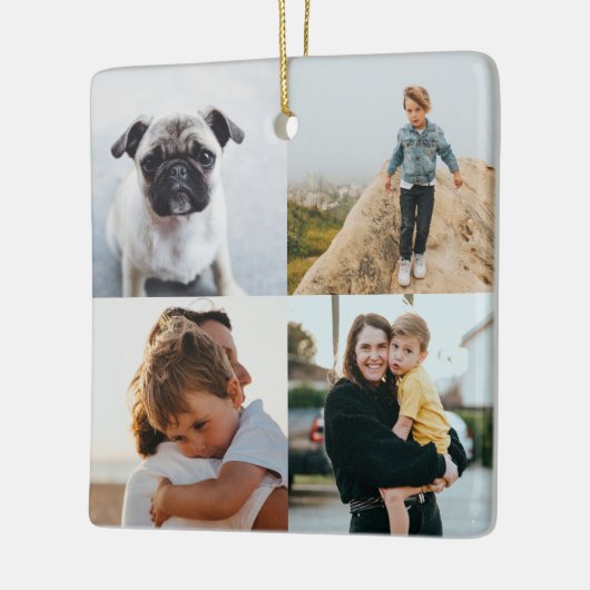 Acht Foto Square Collage Minimales Family Foto Keramikornament (Links)
