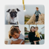 Acht Foto Square Collage Minimales Family Foto Keramikornament (Vorderseite)