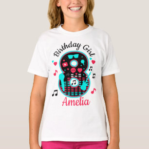 Acht GeburtstagsGirl Music 8. T-Shirt