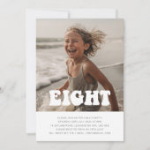 Acht - Groovy Foto zum Geburtstag Einladung (Vorderseite)