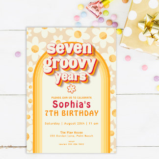 Acht Groovys 8. Geburtstag Foto Einladung |