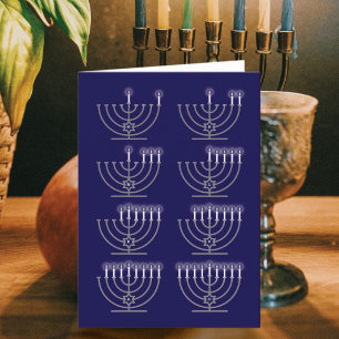 Acht Hanukkah Nights - Urlaubskarte Feiertagskarte