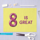 Acht ist der Große Ballon Nummer Geburtstag Seidenpapier (Handwerk)