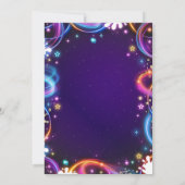 Acht ist ein Vibe 8. Retro Neon Glow Girl Geburtst Einladung (Rückseite)