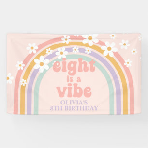 Acht ist ein Vibe Pastel Regenbogen 8. Geburtstag Banner