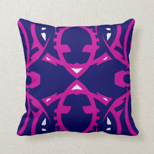 Acht ist genug auf Fuchsia/White/Navy Blue Kissen