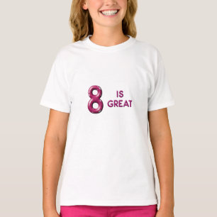 Acht ist Great Puffy Ballon Text Geburtstag T-Shirt