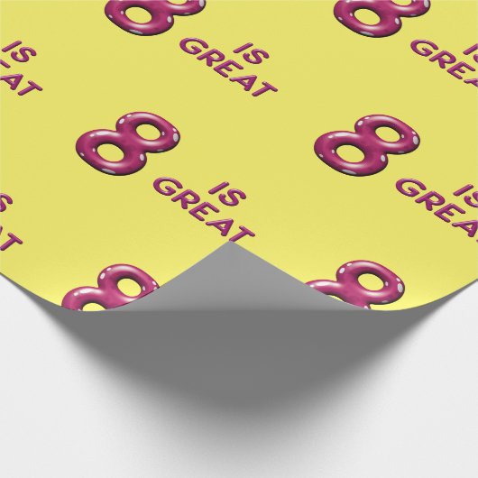 Acht ist groß 8. Geburtstag Geschenkpapier (Ecke)