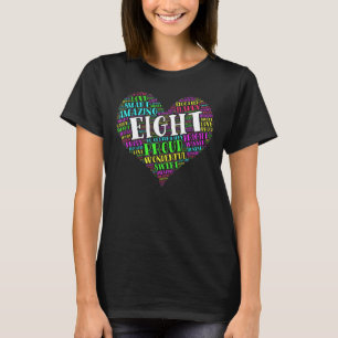 Acht Jahre alt 8. Geburtstag Herztypografie T-Shirt