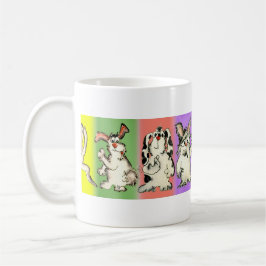 Acht Kaninchen-dumme Cartoon-Häschen-Kaffee-Tasse Kaffeetasse