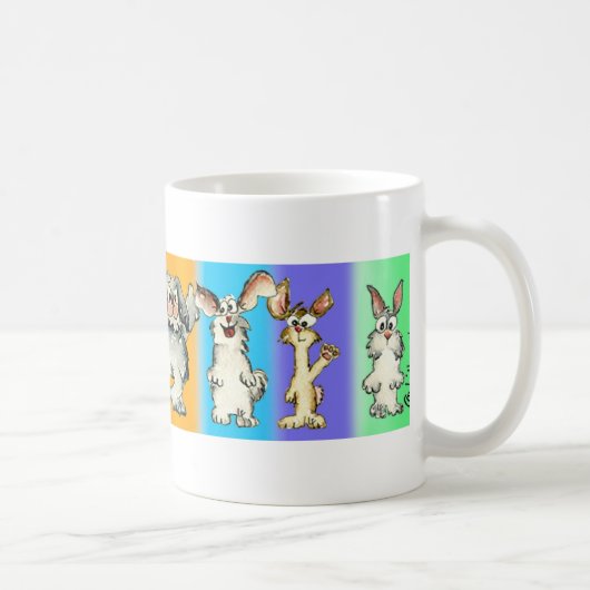 Acht Kaninchen-dumme Cartoon-Häschen-Kaffee-Tasse Kaffeetasse (Rechts)