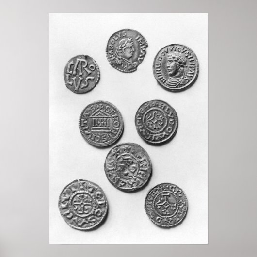 Acht karolingische Münzen Poster (Vorne)