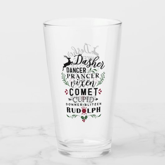 Acht kleine Rentiere Glas (Rückseite)