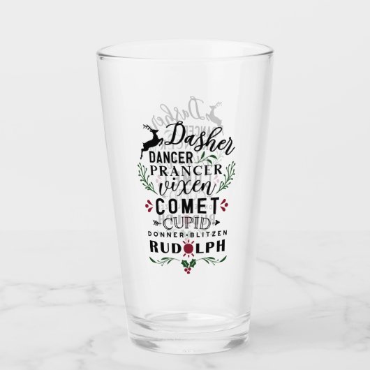 Acht kleine Rentiere Glas (Vorderseite)