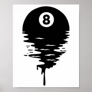 Acht Ll Melting Liquid Dripping Pool Billard Poster