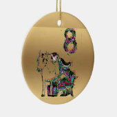 Acht Mädchen, die Goldweihnachtsdekoration Keramik Ornament (Rechts)