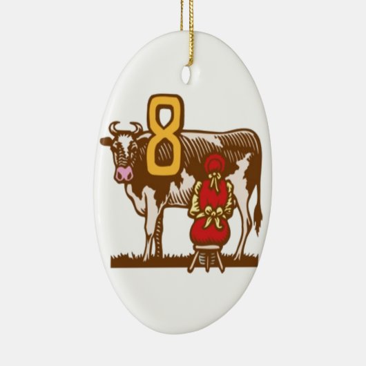 Acht Mädchen ein-Melken Keramikornament (Rechts)