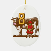 Acht Mädchen ein-Melken Keramikornament (Vorne)