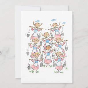 Acht Mägde melken Einladung