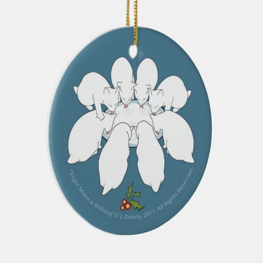 Acht Manx a-Milking.. doppelseitig Keramik Ornament (Rechts)