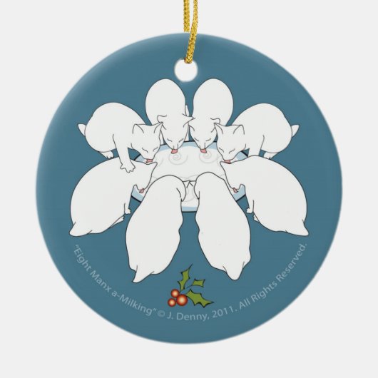 Acht Manx a-Milking.. doppelseitig Keramik Ornament (Vorne)