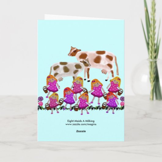 Acht Milchkarten Feiertagskarte (Rückseite)