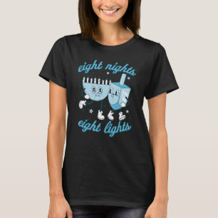 Acht Nächte acht Lights Dreidel Menorah Happy Ha T-Shirt