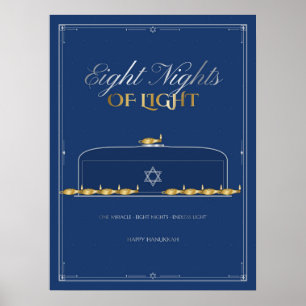 Acht Nächte des Lichts Chanukka-Plakat Poster