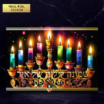 Acht Nächte des Lichts! Wasserfarbe Menorah Folien Feiertagskarte<br><div class="desc">Acht Nächte des Lichts! Wasserfarbe Menorah</div>