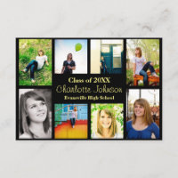 Acht/neun Fotos Abschluss Announcement-3x5Black