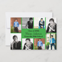 Acht/neun Fotos Grün - 3x5 Grad Bekanntgabe Einladung