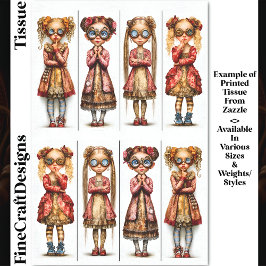 Acht Niedliche Steampunk-Girls DV3B Decoupage Seidenpapier