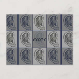 Acht Ohren Grafik Postkarte