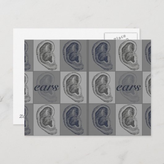 Acht Ohren Grafik Postkarte (Vorne/Hinten)