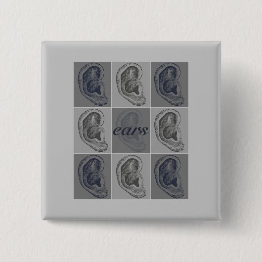 Acht Ohren grafisch Button (Vorderseite)