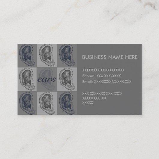 Acht Ohren grafisch Visitenkarte (Vorderseite)