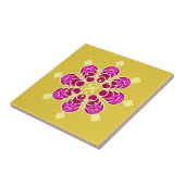 Acht Punkte Mandala, Senf Gold und Lila Fliese (Seite)