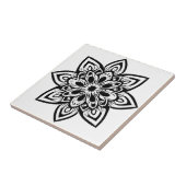 Acht Punkte Schwarz und Weiß Star Blume Mandala Fliese (Seite)