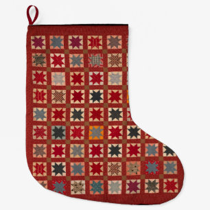 Acht-Punkte-Sternenquilt Großer Weihnachtsstrumpf