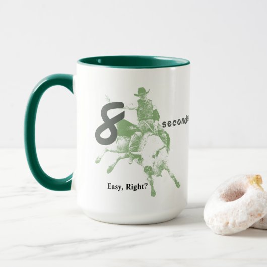 Acht Sekunden, einfach nicht wahr? Bull Riding Des Tasse (Mit Donut)